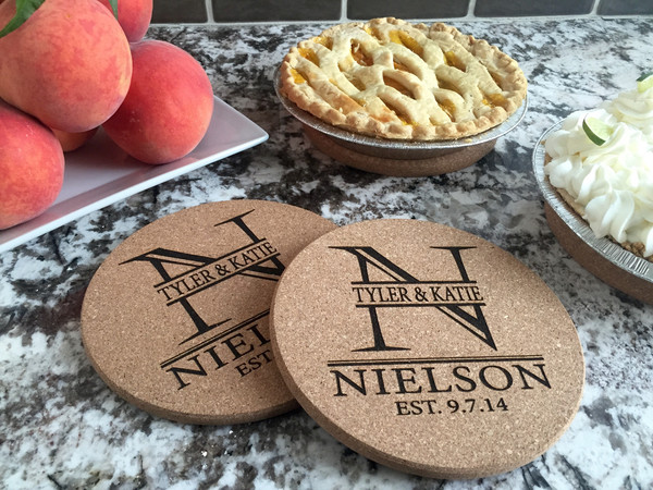 Personalized Large Kitchen Hot Pads  -  5 Different Designs (Set of 2)