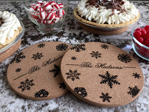 Personalized Large Kitchen Hot Pads  -  5 Different Designs (Set of 2)