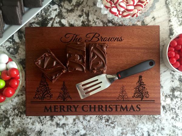 Personalized 10x15 Christmas Mahogany Cutting Boards -3 Designs!