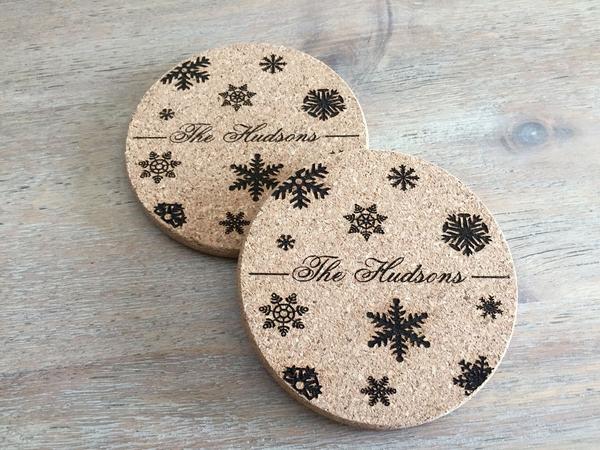 Personalized Thick Cork Coasters – Set of 2! – 6 Amazing Designs!