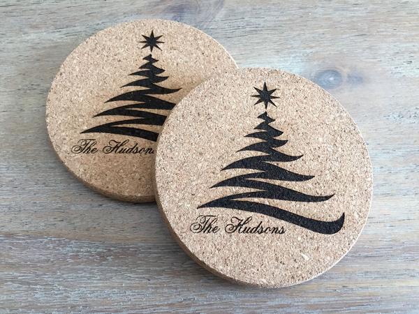 Personalized Thick Cork Coasters – Set of 2! – 6 Amazing Designs!