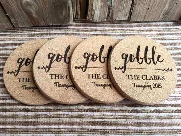Personalized Thanksgiving Engraved Coasters - 6 Amazing Designs - Qualtry Personalized Gifts