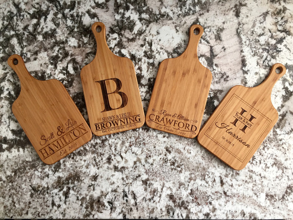Personalized Handled Bamboo Serving Boards! 8 Amazing Designs!