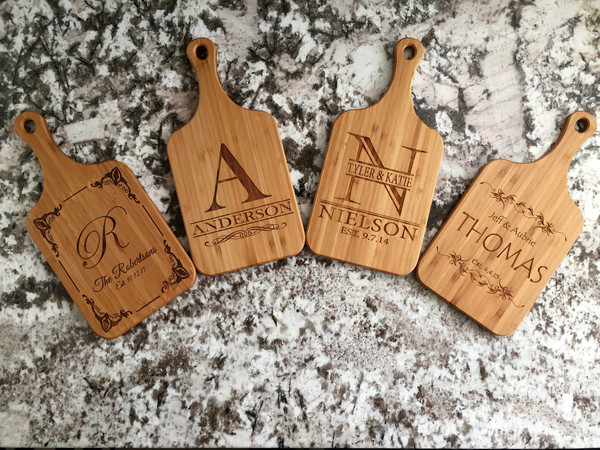 Personalized Handled Bamboo Serving Boards! 8 Amazing Designs!