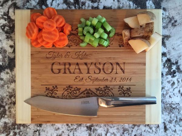 Personalized Cutting Board 11x14 Bamboo – 11 Styles! - Qualtry Personalized Gifts