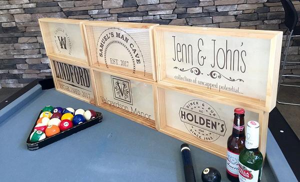 Personalized Beer Bottle Cap Shadow Box - Large