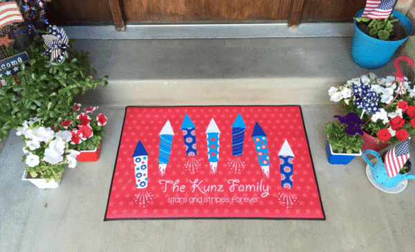 Personalized Large Patriotic Door Mats - Qualtry
