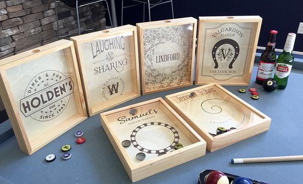 Personalized Beer Bottle Cap Shadow Box - Medium