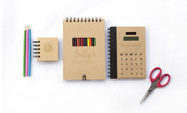 Personalized Notebook Bundle (Sticky Note, Sketch Pad, AND Calculator Notebooks!)