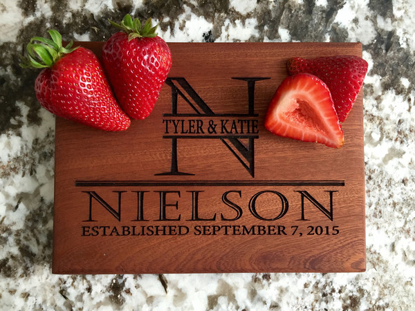 Personalized Beautiful 6 x 8 Mahogany Cutting Board - 11 Designs!