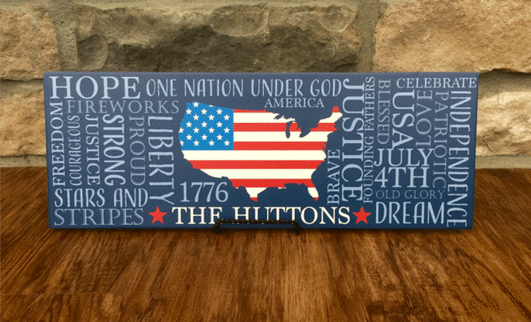 Personalized Patriotic Family Wall Signs - Qualtry