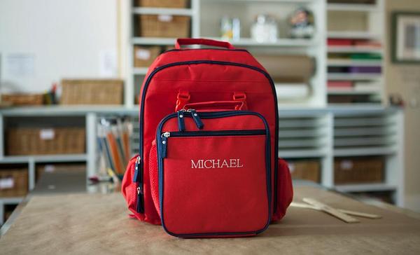 Personalized Lunch Bag and Backpack Combination