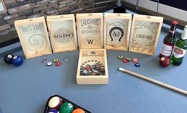 Personalized Beer Bottle Cap Shadow Box - Small