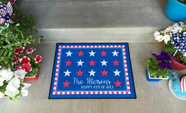 Personalized Medium Patriotic Door Mats - Qualtry