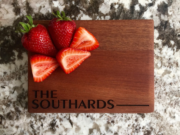 Personalized Beautiful 6 x 8 Mahogany Cutting Board - 11 Designs!