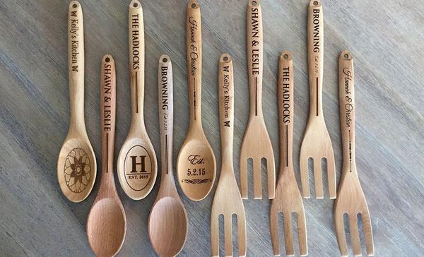 Personalized Decorative Wooden Spoons and Forks