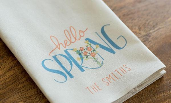 Personalized Spring Tea Towels