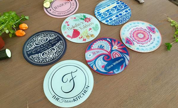 Personalized Tempered Glass Round Cutting Boards