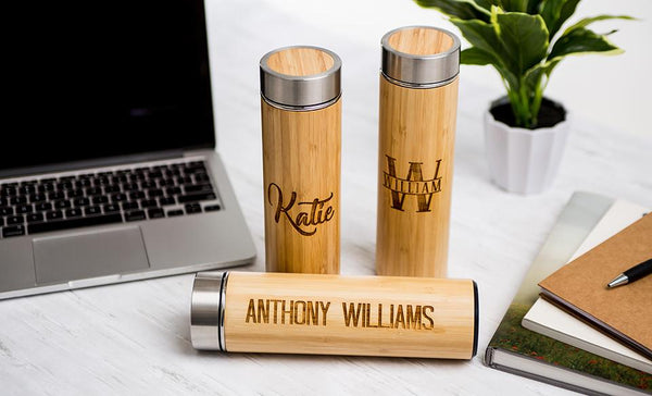 Personalized Insulated Bamboo Water Bottles